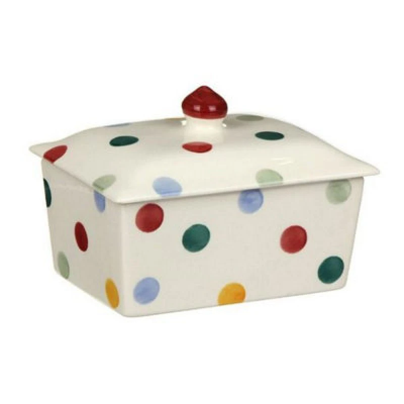 Image of Butter Dish: Emma Bridgewater Polka Dot Butter Dish, Ceramic