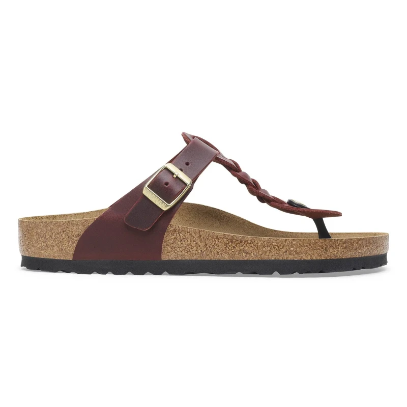 Image of Birkenstock Womens flip-flops Birkenstock Gizeh Oiled Leather Rouge Female 41