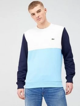 Image of Lacoste Sportswear Colour Block Sweatshirt - Blue