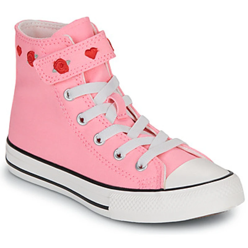 Image of Converse pink all star hi 1v valentines Girls Junior trainers Pink UK 10 (EU 27)