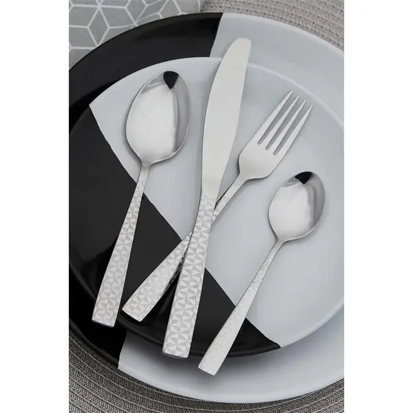 Image of Homelife 16 Piece Geo Cutlery Set - Silver One Size