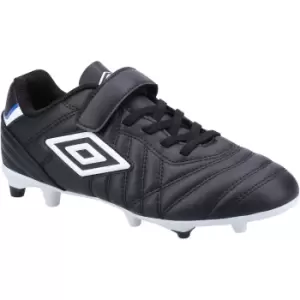 Image of Umbro Speciali Liga Firm Ground Jnr Football Boot Unisex Black/White UK Size 10