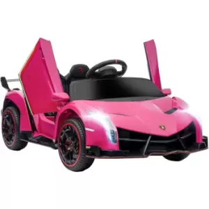 Image of Homcom - Lamborghini Veneno Licensed Electric Ride-on Car w/ Remote- Pink - Pink