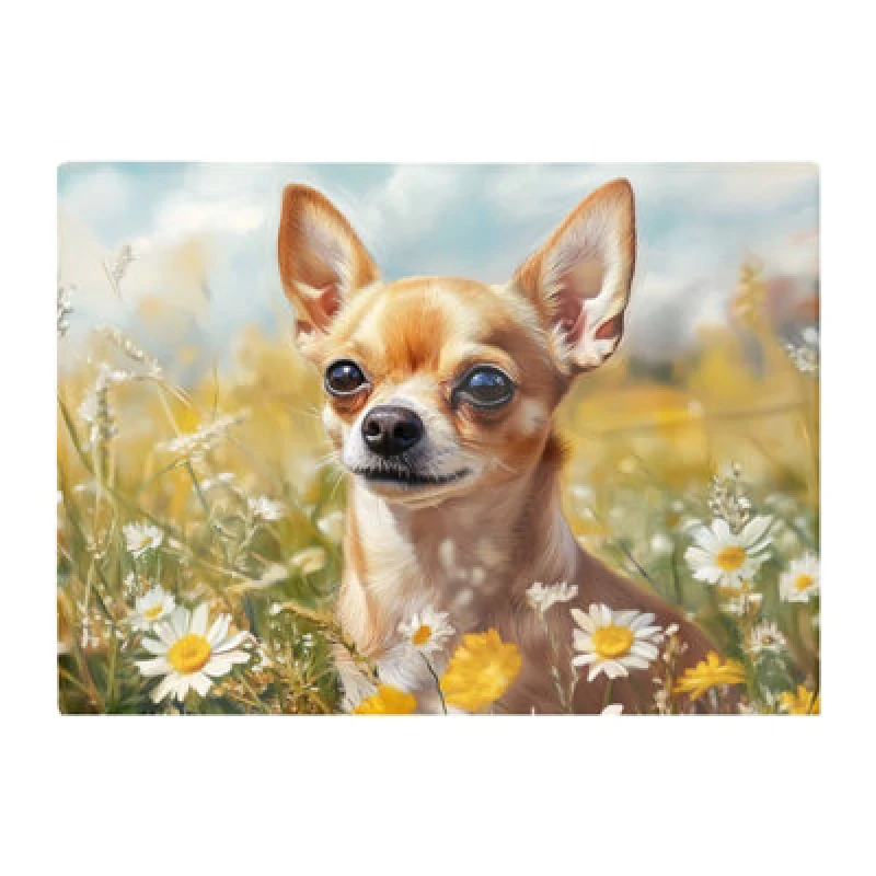 Image of Warren Reed Designer Chihuahua In A Summer Meadow Chopping Board