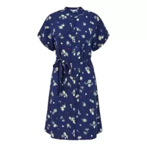Image of Yumi Navy Ladybird Print Shirt Dress - Blue