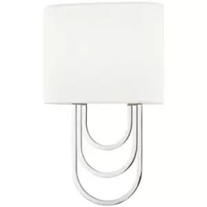Image of Farah 2 Light Wall Sconce Polished Nickel, Linen