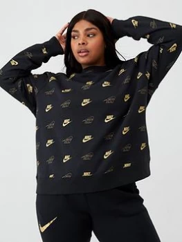 Image of Nike Nsw Shine Sweat Top (Curve) - Black