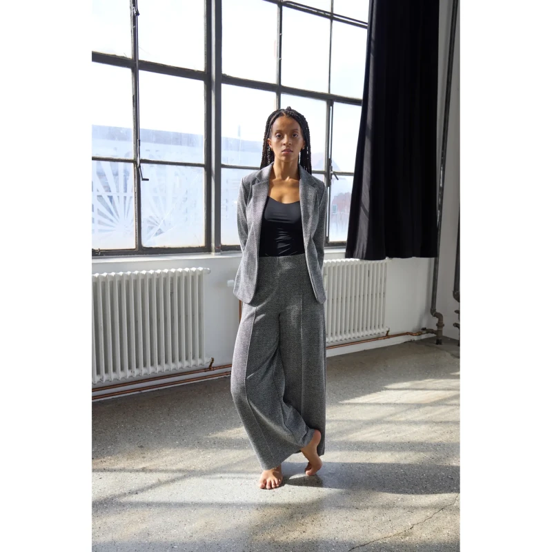 Image of Ichi Womens Trousers Ichi Ihkate Jacquard Pa9 Noir Female S