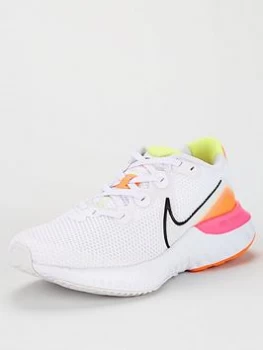Image of Nike Renew Run Junior Trainers - White/Pink, Size 5