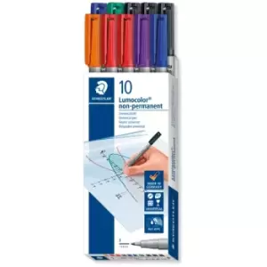 Image of STAEDTLER Lumocolor Non-Permanent Marker Pen Set #316 Fine Pack of 10