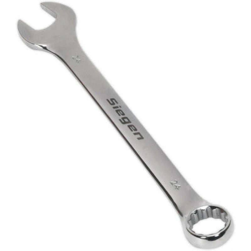 Image of Loops Hardened Steel Combination Spanner - 24mm - Polished Chrome Vanadium Wrench Metallics