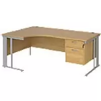 Image of Dams International Left Hand Ergonomic Desk MCM18ELP2SO 1,800 x 1,200 x 725 mm