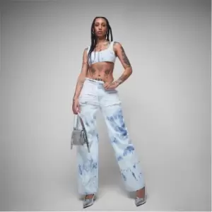 Image of Missguided Co Ord Raw Hem Distressed Jeans - Blue