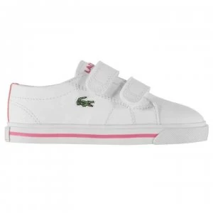 Image of Lacoste Infant Unisex Riberac Court Trainers - White/Pink