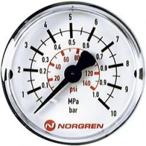 Image of Manometer Norgren 18 013 885 Back side 0 up to 6 bar External thread R18