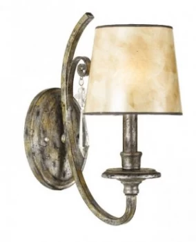 Image of 1 Light Indoor Wall Light MottSilver, E14