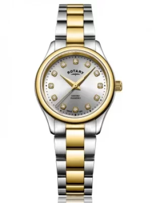 Image of Rotary Ladies Oxford Two Colour Diamond Bracelet Watch LB05093/44/D