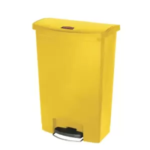 Image of Rubbermaid SLIM JIM waste collector with pedal, capacity 90 l, WxHxD 353 x 826 x 570 mm, mobile, yellow