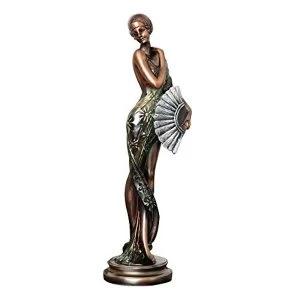 Image of Silhouette Collection Lady Figurine Bronze & Green 32.5cm