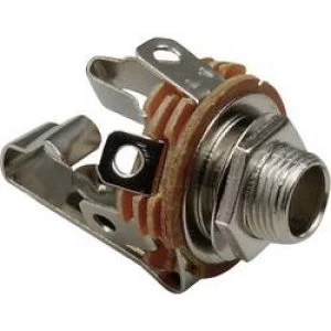 Image of 6.35mm audio jack Socket vertical vertical Number of pins 3 Stereo Silver BKL Electronic 1109002