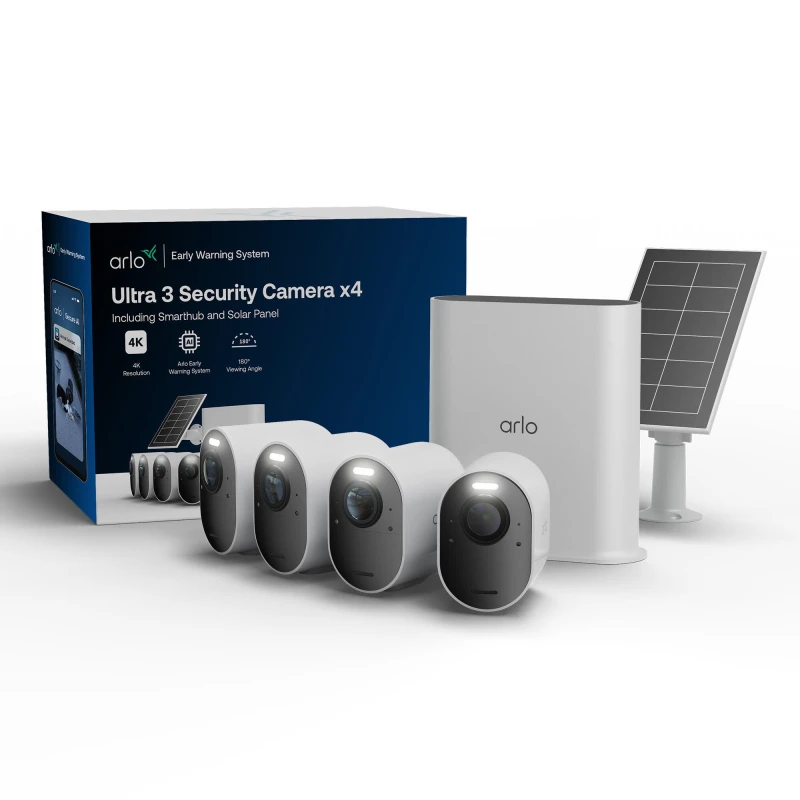 Image of Arlo Arlo Ultra 3 4K Security Camera, 4-cam kit with Solar Panel VMC5450-111EUS