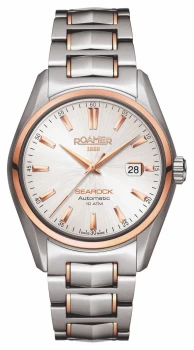 Image of Mens Roamer 210633 49 25 20 Searock Automatic White Dial Wristwatch Colour - Silver Tone