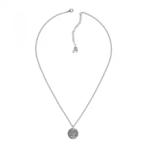 Image of Ladies Adore Silver Plated Small Metallic Pave Disc Necklace