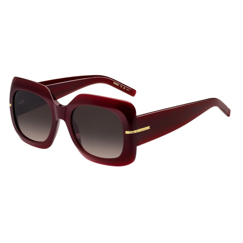 Image of Boss Womens Square Round Sunglasses Burgundy_ female 54 cm
