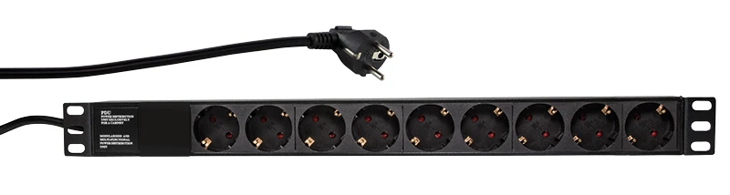 Image of LogiLink PDU9C03 surge protector Black 9 AC outlet(s) 230 V 2 m