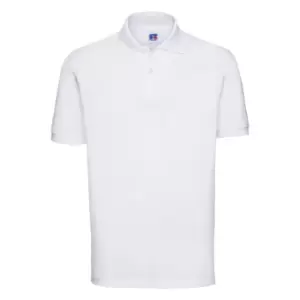 Image of Russell Mens 100% Cotton Short Sleeve Polo Shirt (M) (White)