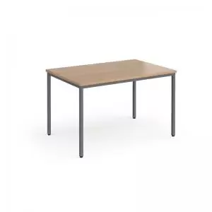 Image of Flexi 25 rectangular table with graphite frame 1200mm x 800mm - beech