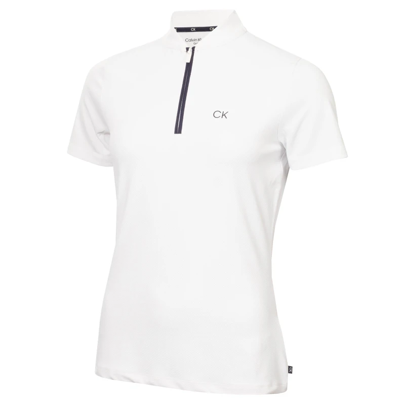 Image of Calvin Klein Golf Womens CK Short-Sleeve Performance Polo Shirt White female 10 (S)