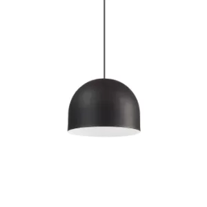 Image of Tall 1 Light Dome Ceiling Pendant Light Black