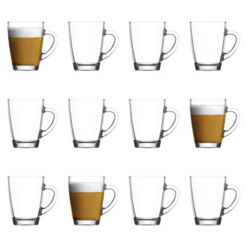 Image of LAV Vega Glass Coffee Mugs - 300ml - Clear - Pack of 12 Clear