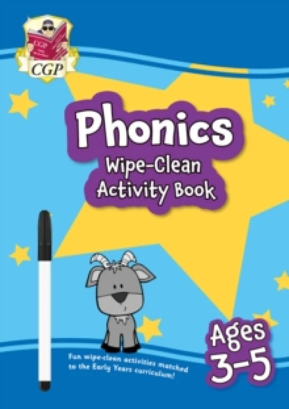 Image of Phonics Wipe-Clean Activity Book for Ages 3-5 (with pen) Multiple-component retail product, part(s) enclose