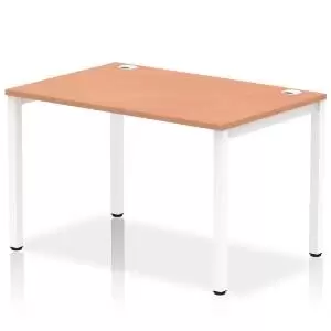 Image of Impulse Bench Single Row 1200 White Frame Office Bench Desk Beech