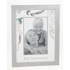 Image of Floral Foil Frame 25th Anniversary