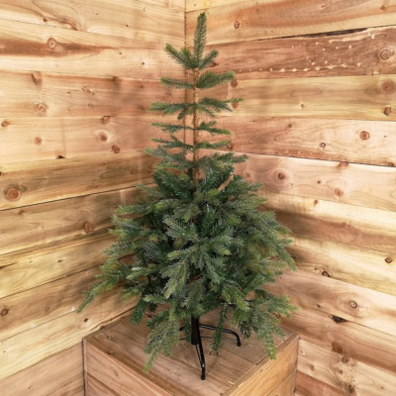 Image of Samuel Alexander Everlands 120Cm (4ft) Green Grandis Fir Real Look Christmas Tree With 575 Tips