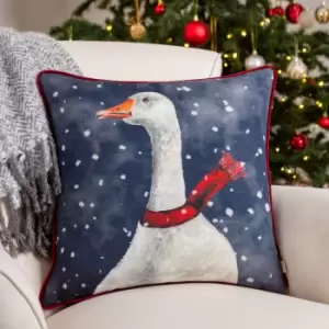 Image of Christmas Goose Cushion Multicolour, Multicolour / 43 x 43cm / Polyester Filled