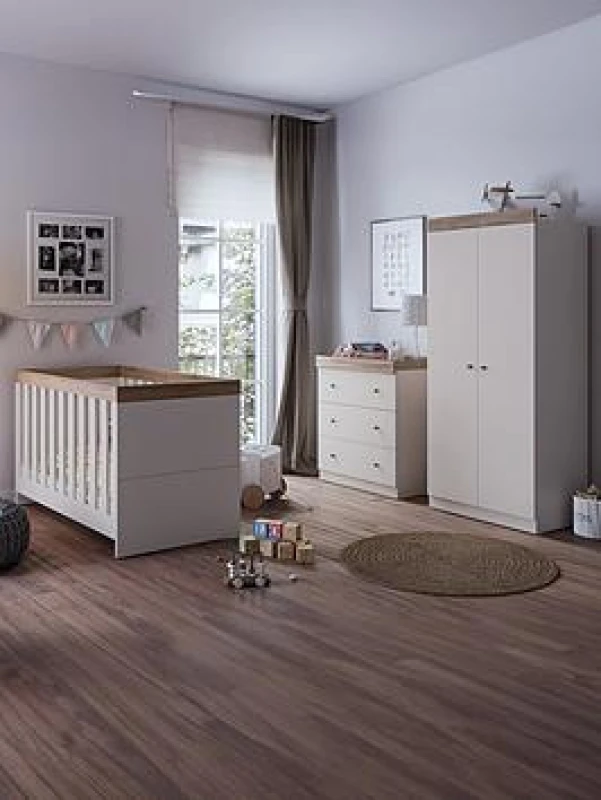 Image of Little Acorns Burlington 3 Piece Nursery Furniture Set Cashmere and Truffle Oak