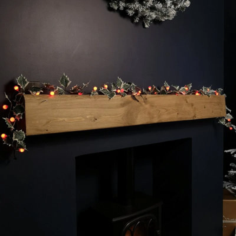 Image of Samuel Alexander 1.8M Artificial Garland With Berries & Lights Battery Operated With 35 Warm White Leds