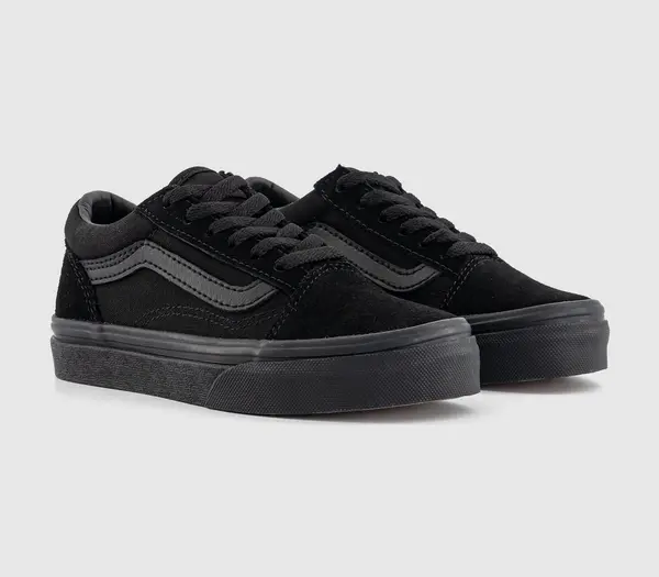 Image of Vans Kids Old Skool Lace K Black Canvas, 10 Youth