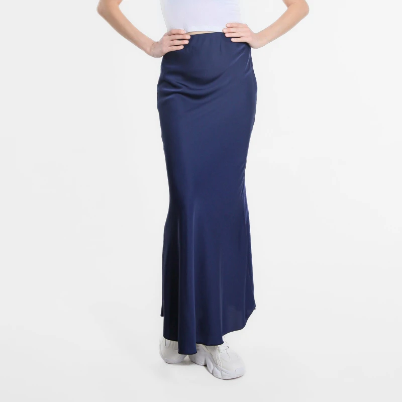 Image of Be You Satin Midaxi Skirt - Blue Blue 10