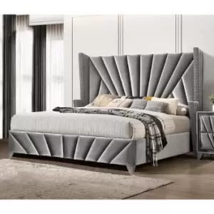 Image of The Premiere Bed Small Double Plush Velvet Grey
