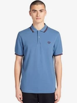Image of Fred Perry Twin Tipped Polo Shirt - Blue Size M Men