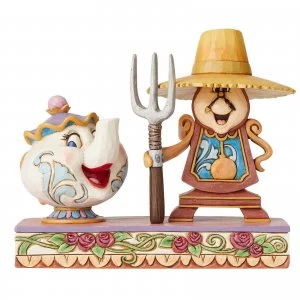 Image of Disney Traditions Workin' Round the Clock (Mrs. Potts and Cogsworth Figurine) 13.0cm