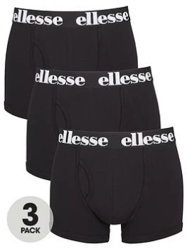 Image of Ellesse 3 Pack of Hali Boxers - Black, Size L, Men