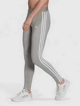 Image of Adidas Essentials 3 Stripe Legging, Medium Grey Heather, Size S, Women