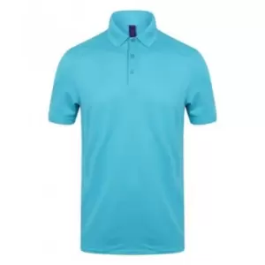 Image of Henbury Mens Stretch Microfine Pique Polo Shirt (M) (Turquoise)