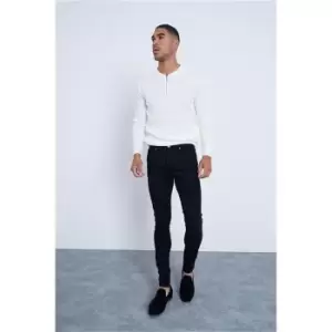 Image of I Saw It First Charcoal Heavy Distressed Skinny Jeans - Grey